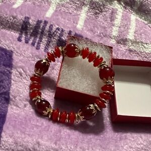 Elegant Red Beaded Bracelet
